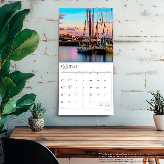 Evergreen State | Washington Places | 2026 12 x 24 Inch (Hanging) Monthly Square Wall Calendar | Plastic-Free {5}