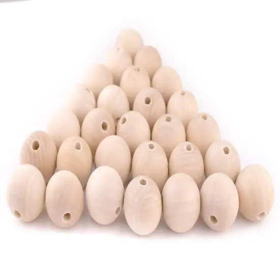 The Bead Chest Unfinished Natural Wood Beads (30mm, Set of 10) {4}