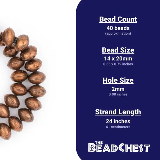 The Bead Chest Ethiopian Copper Saucer Beads, Large Hollow Handmade Bicone Lightweight Crafts Supplies for Jewelry Making (20mm) {4}