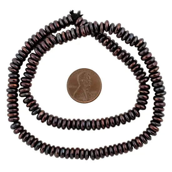 The Bead Chest Antiqued Copper Smooth Rondelle Beads (3x6mm) {1}