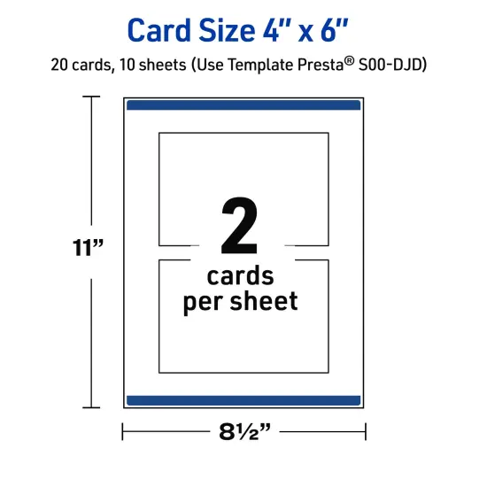 Avery Printable Rectangle Postcards, Gold Beads, 4" x 6", Matte White Rectangle Postcards, Laser/Inkjet, 20ct, Great for Postcards {5}