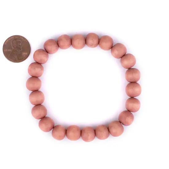 The Bead Chest Wood Stretch Bracelet, Orange - Stackable Beaded Jewelry, Unisex for Men & Women {2}