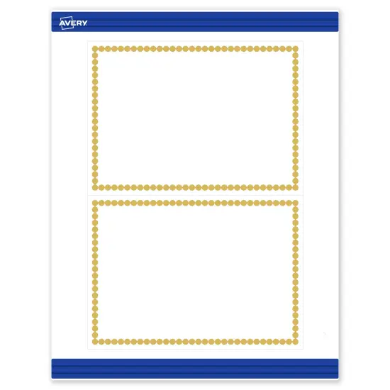 Avery Printable Rectangle Invitation Cards, Gold Beads, 5" x 7", Matte White Rectangle Invitation Cards, Laser/Inkjet, 20ct, Great for Invitation Cards {1}