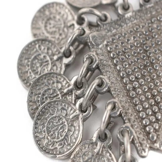 The Bead Chest Silver Tribal Coin Dangle Pendant {3}