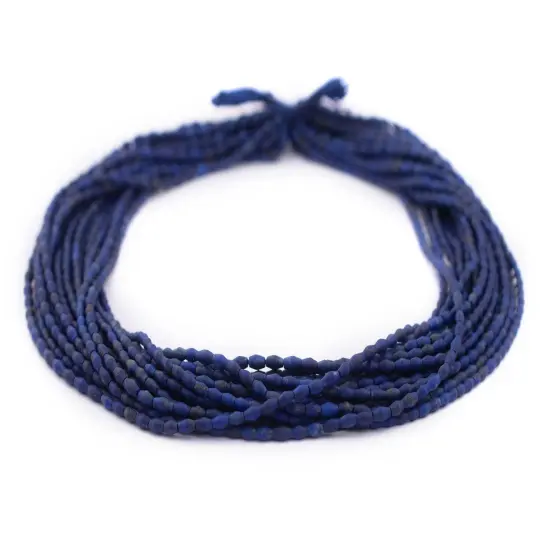 The Bead Chest Lapis Lazuli Bicone Beads 4x3mm Afghanistan Blue Gemstone 14 Inch Strand {4}