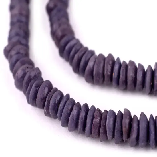 The Bead Chest Purple Ashanti Glass Saucer Beads (10mm) {1}