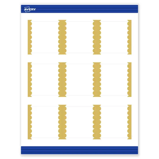 Avery Printable Square Cards, Gold Edge Dots, 2.5" x 2.5", Matte White Square Cards, Laser/Inkjet, 90ct, Great for Business Cards {1}
