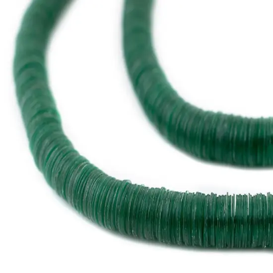 The Bead Chest Translucent Green Vinyl Phono Record Beads (8mm) {1}