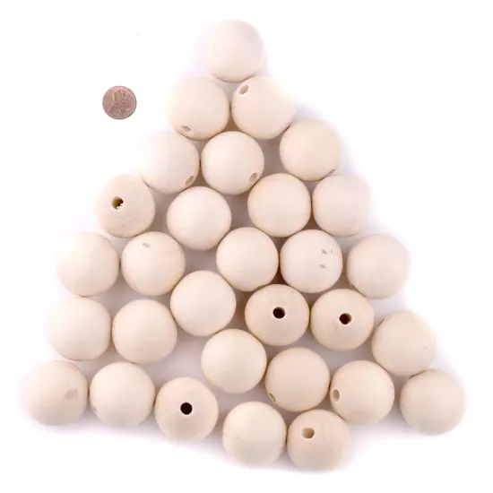 The Bead Chest Unfinished Natural Wood Beads (35mm, Set of 30) {2}