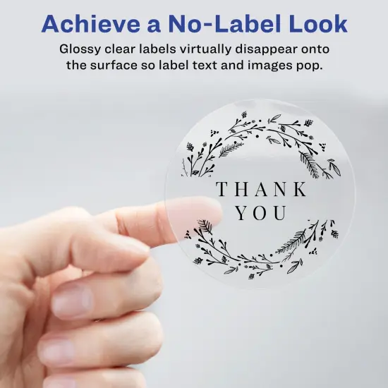 Avery Printable Round Labels with Sure Feed, 2" Diameter, Glossy Clear, 120 Customizable Labels (22825) {2}