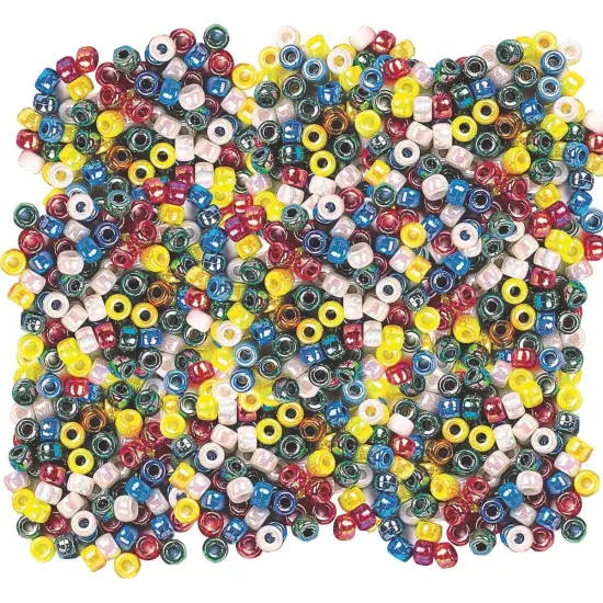 Dixon Metallic 6mm Pony Beads - 1,500 Pieces {1}