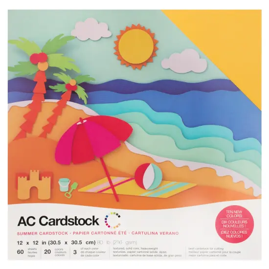 American Crafts Variety Cardstock Pack 12"X12" 60/Pkg-Summer {1}