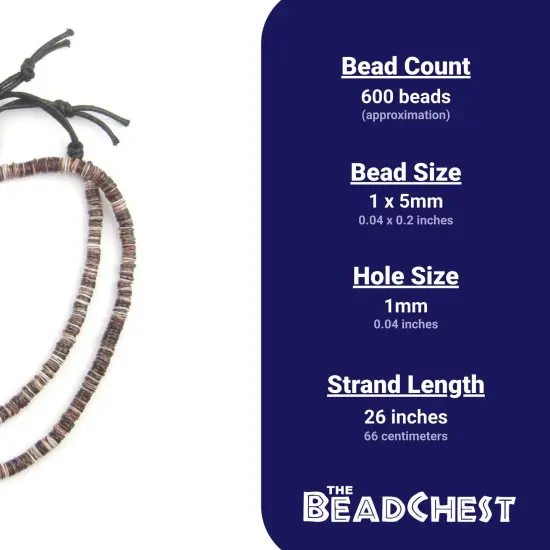 The Bead Chest Oyster Natural Shell Heishi Beads (5mm) {3}