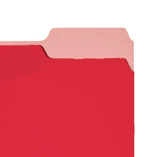 School Smart Colored File Folders Two-Tone, Letter Size, 1/3 Cut Tabs, Red, Pack of 100 {3}