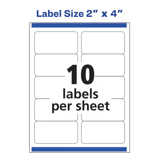 Avery Glossy Clear Shipping Labels, Sure Feed Technology, Laser/Inkjet, 2" x 4", 100 Labels (6522) {4}
