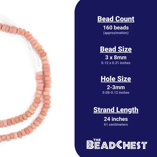 The Bead Chest Rose Pink Java Glass Button Beads (8mm) {4}