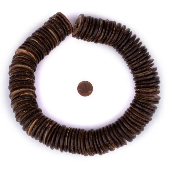 The Bead Chest Chocolate Disk Coconut Shell Beads (30mm) {2}