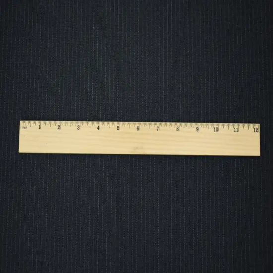 Black-Deep Gray Polyester Wool Pinstripe Twill Suiting Woven Fabric By the Yard {5}