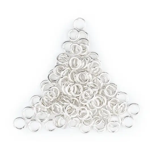 The Bead Chest Silver 6mm Round Open Jump Rings, Pack of 100 {1}