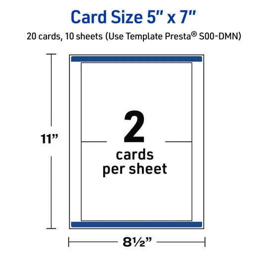 Avery Printable Rectangle Invitation Cards, Gold Dots with Blue Border, 5" x 7", Matte White Rectangle Invitation Cards, Laser/Inkjet, 20ct, Great for Invitation Cards {5}
