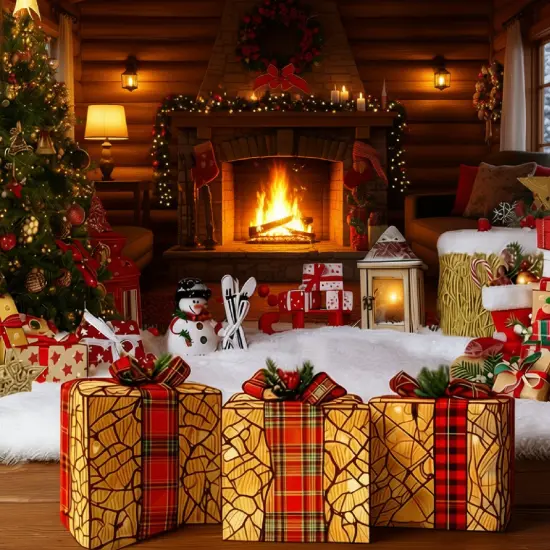 3 Pack Woven Rattan Gift Boxes with Lids Boho Home Decor Set {5}