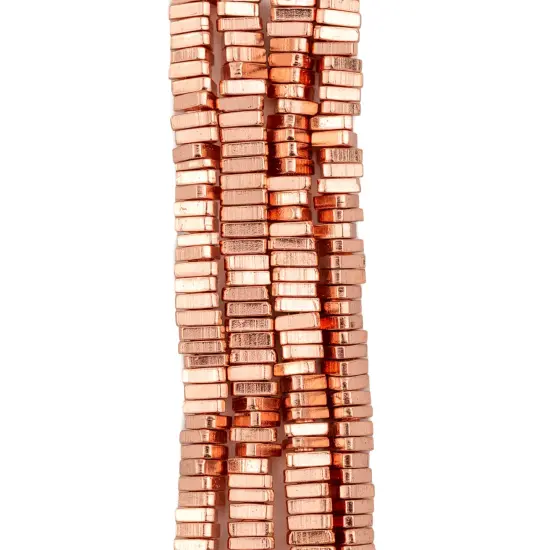 The Bead Chest Faceted Copper Triangle Heishi Beads 4mm, 24 inch Strand 24 Inch Strand {4}