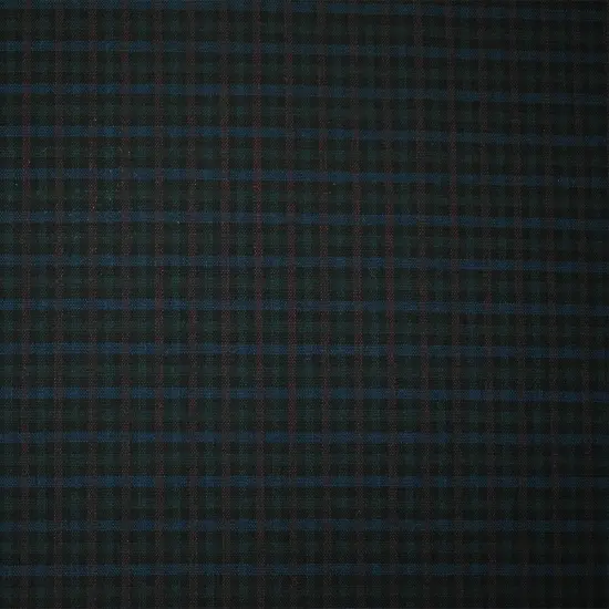 Maroon Brown-Black-Multi Poly-Wool Plaid Shirting Woven Fabric By the Yard {4}