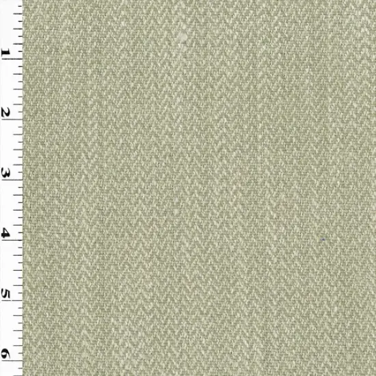 Taupe Beige/White Chenille Chevron Woven Decorating Fabric By the Yard {1}
