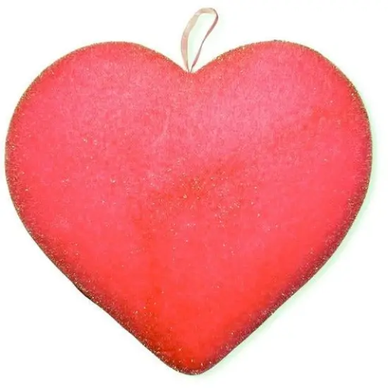 12" Flocked Heart Red {5}