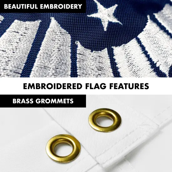 G128 - 6 Feet Tangle Free Spinning Flagpole (Black) US Coast Guard Double Sided Brass Grommets Embroidered 3x5 ft (Flag Included) Aluminum Flag Pole {4}