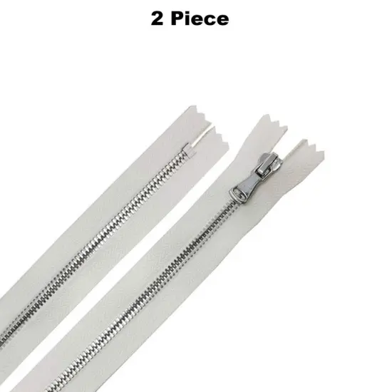 5MM Closed Bottom Zipper White Tape Nickel Teeth 7&ndash;17 Inche {1}