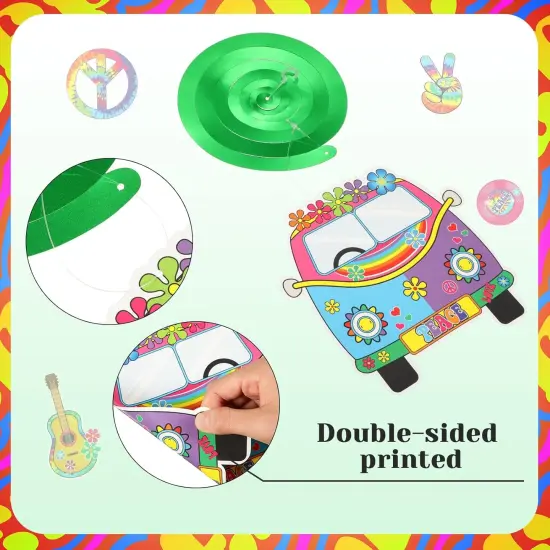 60's Hippie Theme Party Foil Swirl Decorations {4}