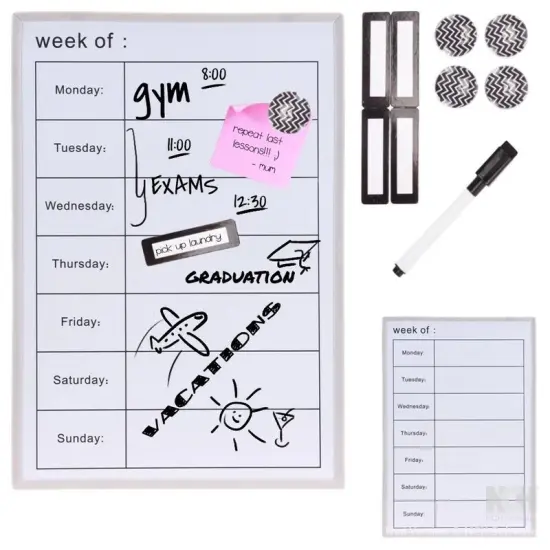 Weekly Planner Dry Erase Magnetic Framed Memoboard {3}