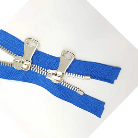 8MM Two Way Separating Open Bottom Zipper Royal Tape Brass Teeth 36" {3}