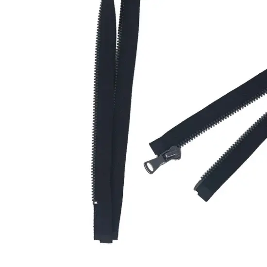 Black Metal Glossy Jacket Separating Zipper 5MM or 8MM {2}