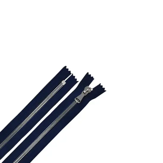 5MM Closed Bottom Zipper Navy Tape Nickel Teeth 7 to 20 Inche {5}