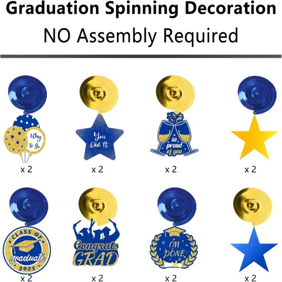 Graduation Decorations 2025 Blue Pre-Assembled {5}