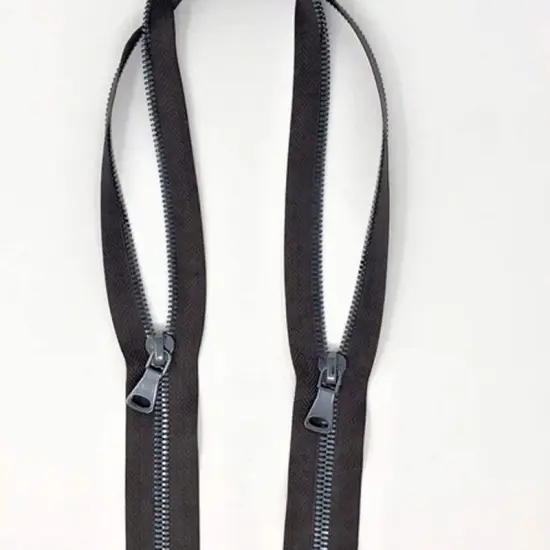 Brown Glossy Two Way Backpack or Luggage Zipper 5MM or 8MM Gun Metal Teeth Closed {1}