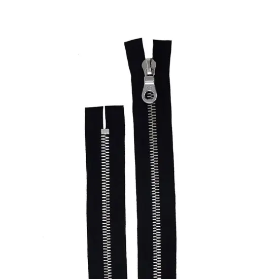 8MM Closed Bottom Zipper with KTA Pull &ndash; Black/Nickel {3}