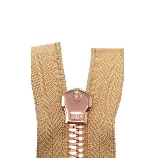 5MM Closed Bottom Zipper Beige Tape Rose Gold Teeth 7&ndash;20 Inche {6}