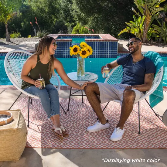 Best Choice Products 3-Piece All-Weather Patio Acapulco Bistro Furniture Set w/ Rope, Glass Top Table Natural {3}