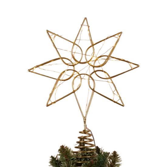 Gold Octagram Star - Tree Topper - 13 Inch {5}