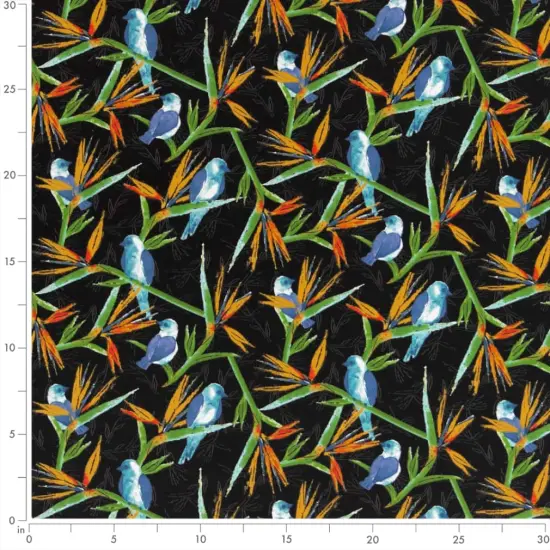 Jet - Black Leaves,Novelty,Tropical & Botanical Upholstery Fabric 54 Inches" {4}