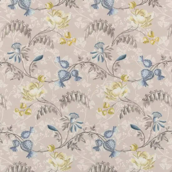 Daffodil - Blue,Gold & Yellow Floral Upholstery Fabric 54 Inches" {1}