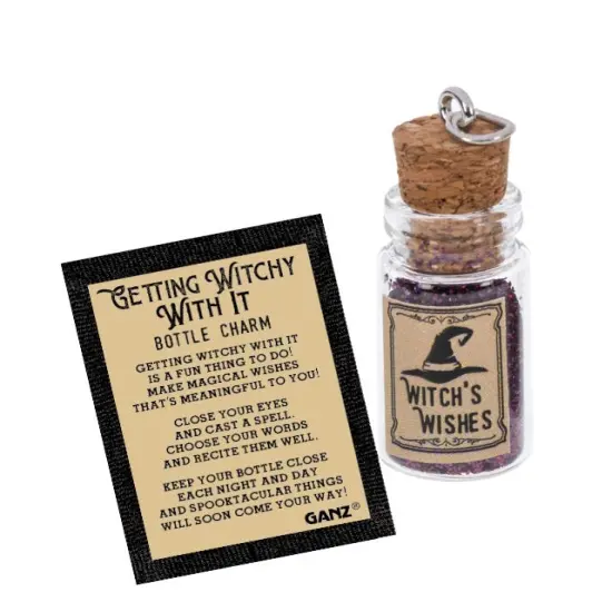 Getting Witchy With It Bottle Charm - Black Cat Charms {4}