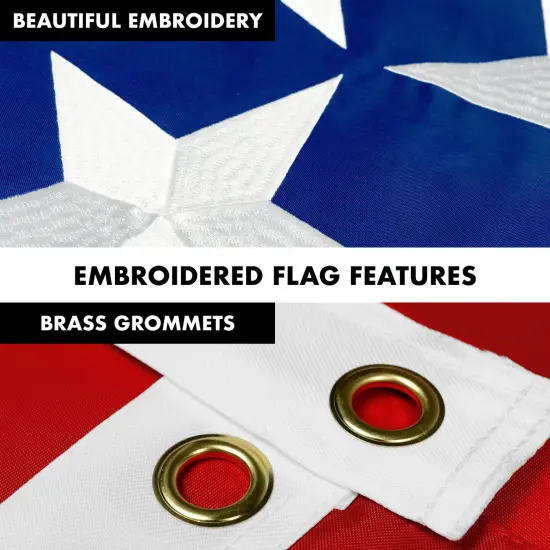 G128 - 6 Feet Tangle Free Spinning Flagpole (Silver) Tennessee Flag Brass Grommets Embroidered 3x5 ft (Flag Included) Aluminum Flag Pole {4}