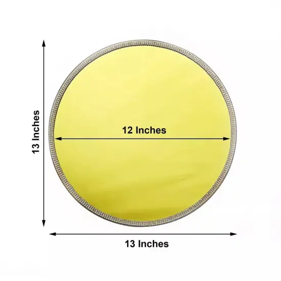 2 pcs 13" Round Mirror Glass Charger Plates with Rhinestone Rim Wedding Supplies {3}