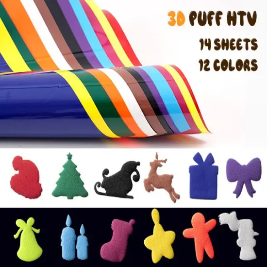 Puff Heat Transfer Vinyl Multicolor {3}