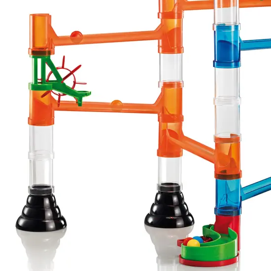 Quercetti: Migoga Run - Transparent &ndash; 45pc Marble Ball Run, Track Building Toy, Spinning Wheels-Gates-Pipes, Colorful STEM Construction Set, Kids 5+ {7}