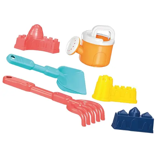 Nothing But Fun Toys: Splash N' Dig Sand Set - Beach & Water Play, Bucket, 3 Castle Mold Toys, Sifter, Rake, Shovel, Watering Pail, Kids & Toddlers 2+ {4}